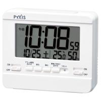 セイコークロック 置き時計 目覚まし時計 掛け時計 デジタル 温度湿度表示 PYXIS ピクシス 本体サイズ:9×10.5×4.2cm NR538W | up-light
