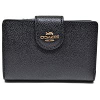 コーチ 二つ折り財布 財布 折り財布 二つ折り レディース COACH アウトレット 6390 F6390 IMBLK レザー 黒 | コーチ 財布 バッグ URUZZ ウルズ