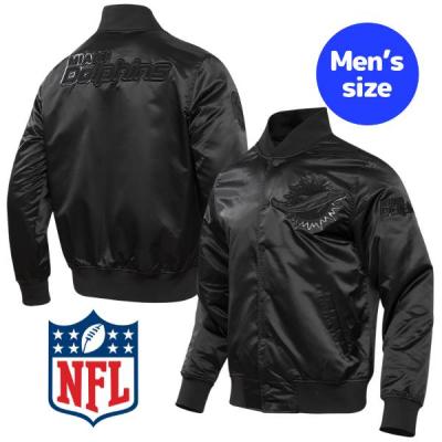NFL マイアミドルフィンズ　ナイロン　スタジャン USA製 90s USA製 NFL Miami Dolphins 両面 サテン ナイロン スタジャン