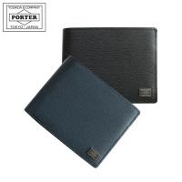 ポーター カレント ウォレット 052-02203 吉田カバン PORTER CURRENT ベロ付き 二つ折り財布 ネイビー ブラック 日本製 | バッグショップさかもと