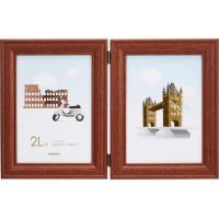 受発注商品 木製 ツインフォトフレーム 2L判 ブラウン フ-TWSW-301-BR ナカバヤシ 木目調 写真 2面 フォトフレーム 卓上 写真立て | 額縁・アルバム・雑貨の老舗 万丈