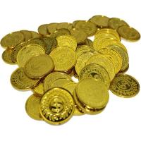 海賊アイテム 金貨100枚 セット ゴールドコイン 金貨 メダル チップ 玩具 おもちゃ 海賊王 演劇 小道具 _. | YouShowShop
