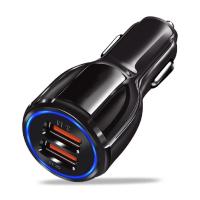 シガーソケット QC3.0 カーチャージャー ブラック 急速充電 12V 24V 車 スマホ _ | YouShowShop