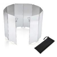 【並行輸入品】折り畳み式 ウインドスクリーン 10枚板 風除板 防風板 アルミ製 延長版 軽量 収納袋 付 アウトドア キャンプ _.