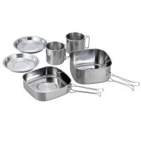 カクセー(Kakusee) アウトドア クッカー 角型 6点 セット ステンレス 鍋 フライパン 皿 マグカップ 直火 キャンプ PP-04 __