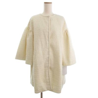 ひ*隊様 新品タグ付♪セルフォード 羊毛 アルパカ ボア ノーカラーロングコート 即納＋受注】ウールダブルフェイスFOXロングポケットコート