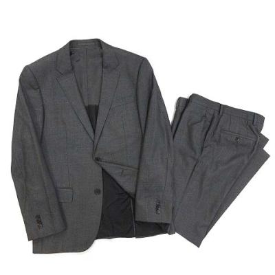 美品 HUGO BOSS サマーウール セットアップ スーツ グレー 44 HUGO - エクストラスリムフィットスーツ ウールブレンド