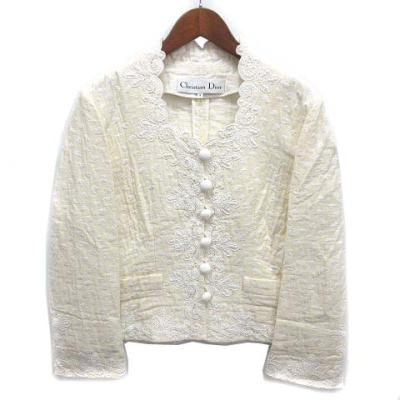 希少✨クリスチャンディオール♡ノーカラーロングコート　比翼　ウール　大きめ c（Christian Dior／レディースコート、ジャケット