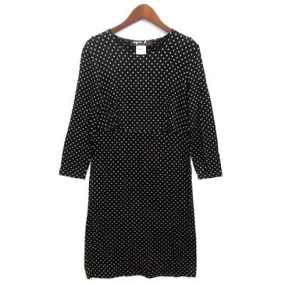 agnes b. アニエスベー ワンピース ドット 水玉　ブラック 38 美品】agnes b. アニエスベー ワンピース ドット 水玉 ブラック