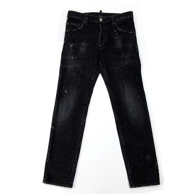 【中古】ディースクエアード DSQUARED2 Run Dan Jean ダメージ加工 デニムパンツ ジーンズ 46 黒 ブラック S71LB0659 メンズ DSQUARED2（ディースクエアード） DSQUARED2 Run Dan Jean ダメージ