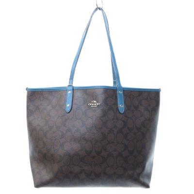 COACH コーチ リバーシブル ネイビー & ホワイトトートバッグ 良品 コーチ COACH トートバッグ リバーシブル ネイビー 7