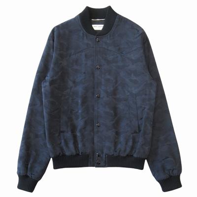 ひなさん購入　Saint Laurent teddy　スタジャン ネイビー美品 ひなさん購入 Saint Laurent teddy スタジャン ネイビー美品
