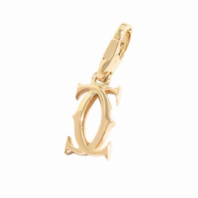 美品　Cartier　カルティエ ダイヤ ロゴチャーム　ネックレス カルティエ(CARTIER)カルティエ ロゴ ドゥーブルC ダイヤ