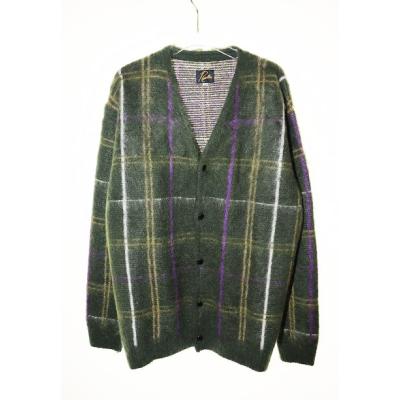 【美品】Needles ニードルス バタフライ柄カーディガン　ネイビー系 美品】Needles ニードルス バタフライ柄カーディガン ネイビー系