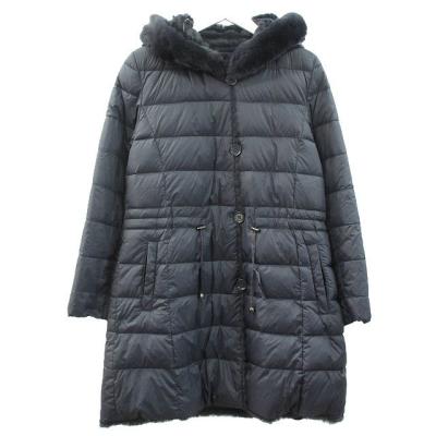 中古】ミドル丈 毛皮 ミンクファー コート 黒系 ブラック ホック 中古】ミドル丈 毛皮 ミンクファー コート 黒系 ブラック ホック