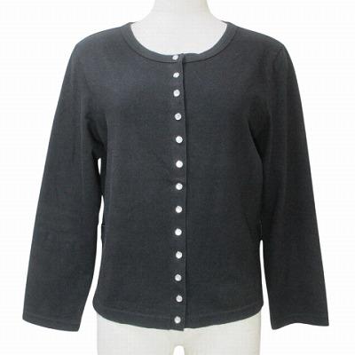 アニエスb. スナップボタン コットン カーディガン ブラック T3 L 長袖 スナップボタン カーディガン ｜agnès b. FEMME（ファム