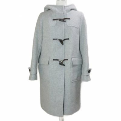 【美品】グリーンレーベルリラクシング CB ダッフルコート ロング グレー Ｌ グリーンレーベルリラクシング（レディースダッフルコート）｜コート