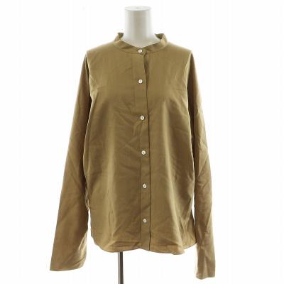 Theoryノーカラーシャツブラウス長袖新品未使用 theory セオリー LUXE リュクス タグ付き 03-0308255 比翼 ノー