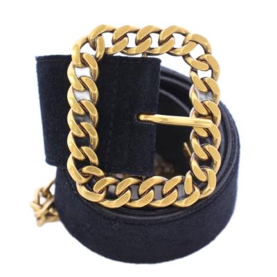 YvesSAINTLAURENT レザー ベルト ブラック×ゴールド レディース YvesSAINTLAURENT レザー ベルト ブラック×ゴールド レディース