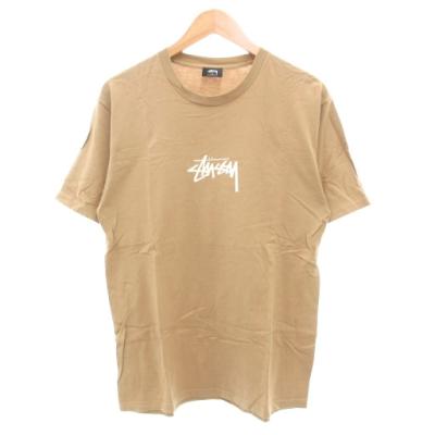 Stussy ベージュ ロゴTシャツ Mサイズ 新品 STUSSY メンズ半袖Tシャツ、カットソー（色：ベージュ系