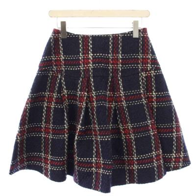 美品　2024AW エムズグレイシー　シルク風　チェックスカート　38 M'S GRACY 2024 A/W Collection | msgracy
