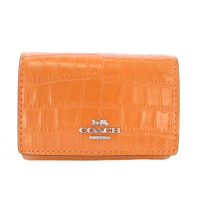 【新品未使用】コーチ☆ レザー クロコ 型押し オレンジ 長財布 (保存袋付き) COACH（コーチ） 新作セール CH809 COACH 新作 長財布 二つ折り財布