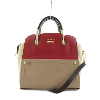 フルラ　2ウェイ赤色バッグ FURLA フルラ チェーンショルダーバッグ 赤 レザー 2WAY クラッチ