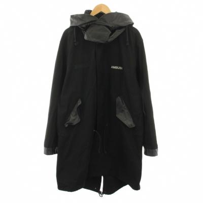 AMBUSH MOD COAT アンブッシュ モッズコート ブラック ab's 2)（AMBUSH／メンズモッズコート、ミリタリー）（丈タイプ