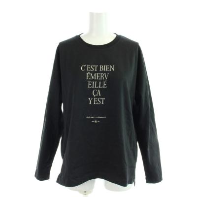 23区 オンワード樫山 ニット Tシャツ カットソー 半袖 38 黒 シアー 洗える】ハイゲージジャージー シアー カットソー / 23区