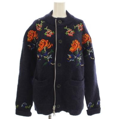 美品 サカイ sacai レースドッキング コットン カーディガン 赤ピンク アイレットカットカーディガン(カーディガン)｜トップス｜SNIDEL
