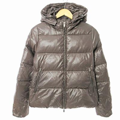 【美品】DUVETICAダウン　ブラウン　フード付　　　46 美品】DUVETICAダウン ブラウン フード付 46