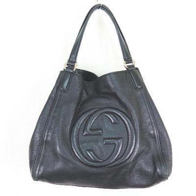 【極美品✨】グッチ ボディバッグ インターロッキングG ソーホー シボレザー 黒 GUCCI グッチ ソーホー インターロッキングG ブランドオフ