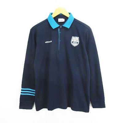 adidas ネイビー 長袖ポロシャツ M アディカラー クラシック+ 長袖ポロシャツ ダークブルー×クルー