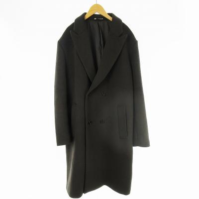 ZARA ロングコートS ダブルブレストチェックメンズブラウン茶色