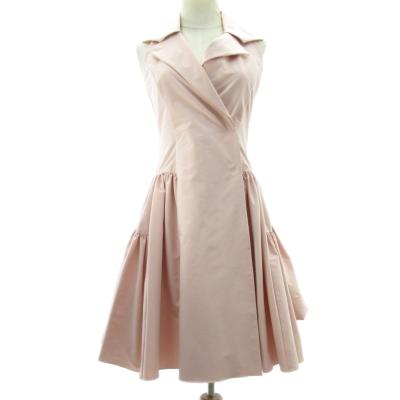 【中古】フォクシーニューヨーク FOXEY NEW YORK 美品 イブニング ドレス ワンピース プリーツ ロング ピンク 40 約L フォクシーニューヨーク FOXEY NEW YORK 美品 イブニング ドレス