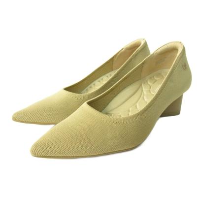 VIVAIA 38 24cm ニットパンプス バイカラー ベージュ ビバイア VIVAIA ビバイア Vカット ポインテッドトゥ フラットシューズ ベージュ