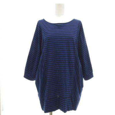 美品＊レリアン EZUMi 大きいサイズ13号 異素材切替カットソー ネイビー レリアン13（レディースTシャツ、カットソー）｜トップス