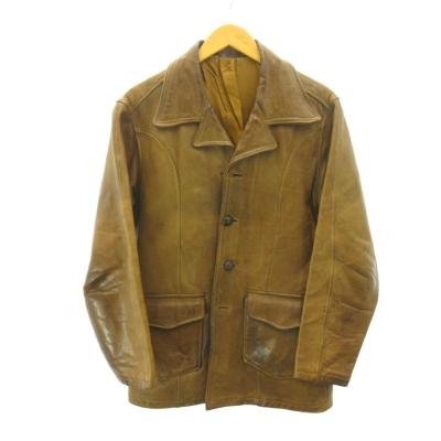 Vintage Euro シングルライダース レザージャケット カーコート レザーカーコート（VINTAGE）の商品一覧 通販 - Yahoo!ショッピング
