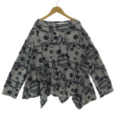 ★近年発売★日本製　慈雨　センソユニコ　アシンメトリー　ベロア　チュニック SFN0270〕フラワーモチーフアシメヘムチュニック | AAYUSHI