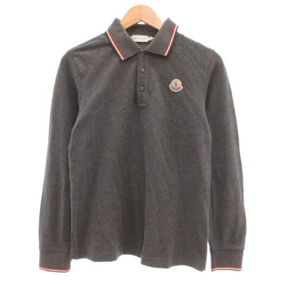 モンクレール　長袖　ポロシャツ　ダークグレー　Sサイズ パリ直営店買付！【MONCLER】長袖ポロシャツ☆3色 (MONCLER