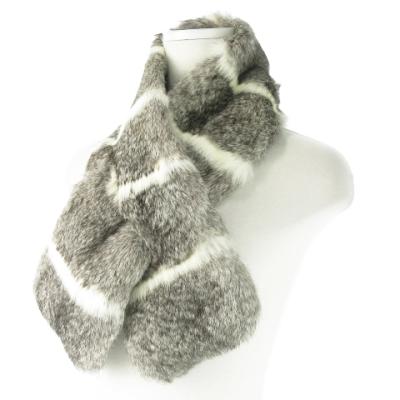 リアルラビットファーのティペット 防寒具 『ラビットファーティペット クロ』 既製品,マフラー