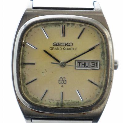 【稼動】SEIKO GRAND QUARTZ メンズ 腕時計 アンティーク 美品 SEIKO セイコー グランドクオーツ デイデイト シルバー