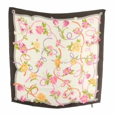 FERAGAMO 花柄スカーフ SalvatoreFerragamo フェラガモ 鳥 花柄 シルクスカーフ