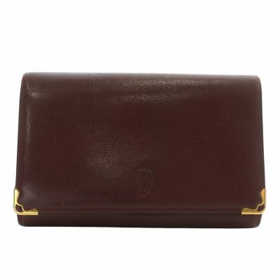Cartier 二つ折り財布 外側ブラック　内側ブラウン　レザー製※証明書等なし 財布 & クラッチ