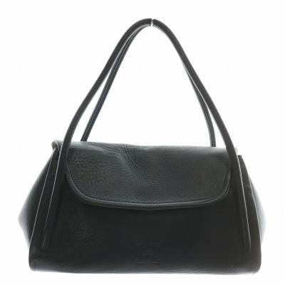 ヒロフ HIROFU ハンドバッグ スクエア オールレザー ブラック　Hロゴ ヒロフ HIROFU ハンドバッグ スクエア オールレザー ブラック Hロゴ