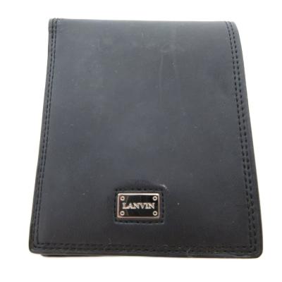 ランバン LANVIN 二つ折り財布 ウォレット ロゴ レザー 黒 ブラック