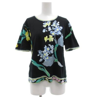 【美品】LEONARD 花柄 半袖 羽織物 カットソー トップス L 日本製 LEONARD - 美品 レオナール LEONARD FASHION Tシャツ カットソー