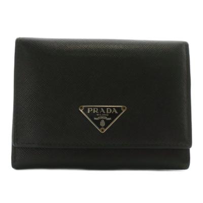 プラダ 三角プレート ミニウォレット 二つ財布折り サフィアーノレザー プラダ財布 二つ折り 三角ロゴ（ファッション）のおすすめ人気