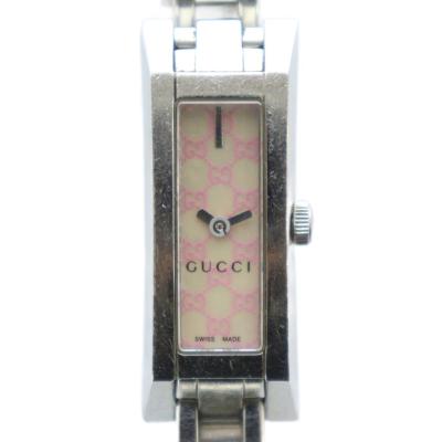 【稼働品】GUCCI 時計 141.5 シェル文字盤 稼働】GUCCI シェル文字盤 ローマン ゴールドレディース 腕時計 付属品
