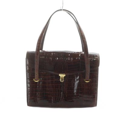 【中古】ジャンフランコロッティ GIANFRANCO LOTTI  ハンドバッグ ミニ 2way ショルダーバッグ 革 ロゴ型押し 茶 ジャンフランコロッティ（レディースファッション） | ファッション の